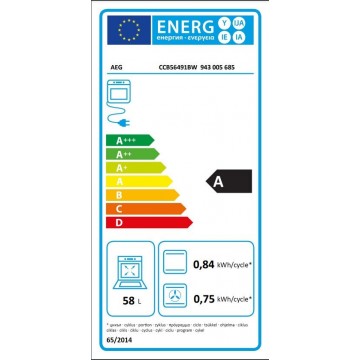 AEG CCB56491BW Κουζίνα 58lt με Κεραμικές Εστίες Π50εκ. Λευκή
